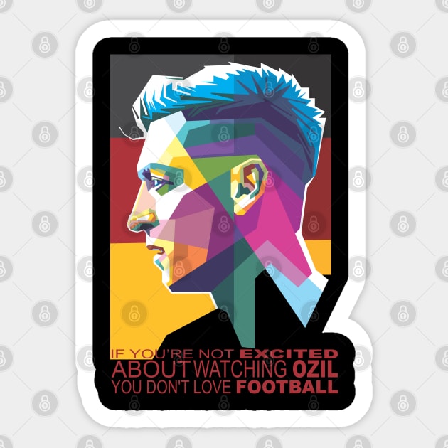 Ozil in WPAP Sticker by Alkahfsmart